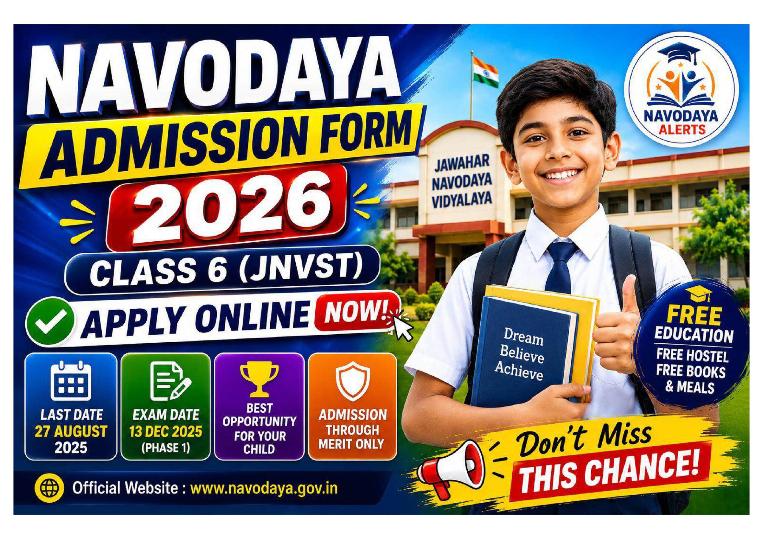 navodaya admission form 2026
